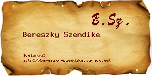 Bereszky Szendike névjegykártya